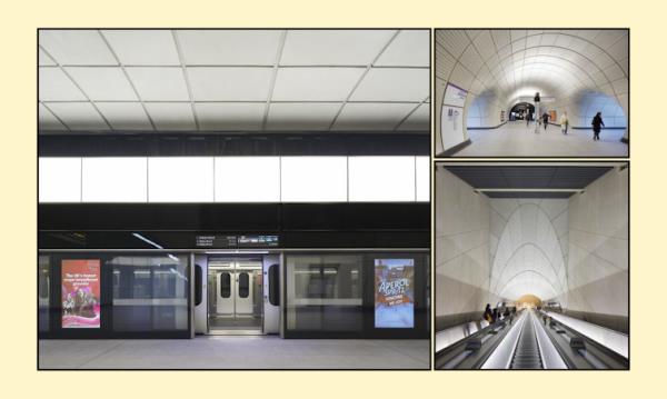 Pictures of various parts of The Elizabeth Line
